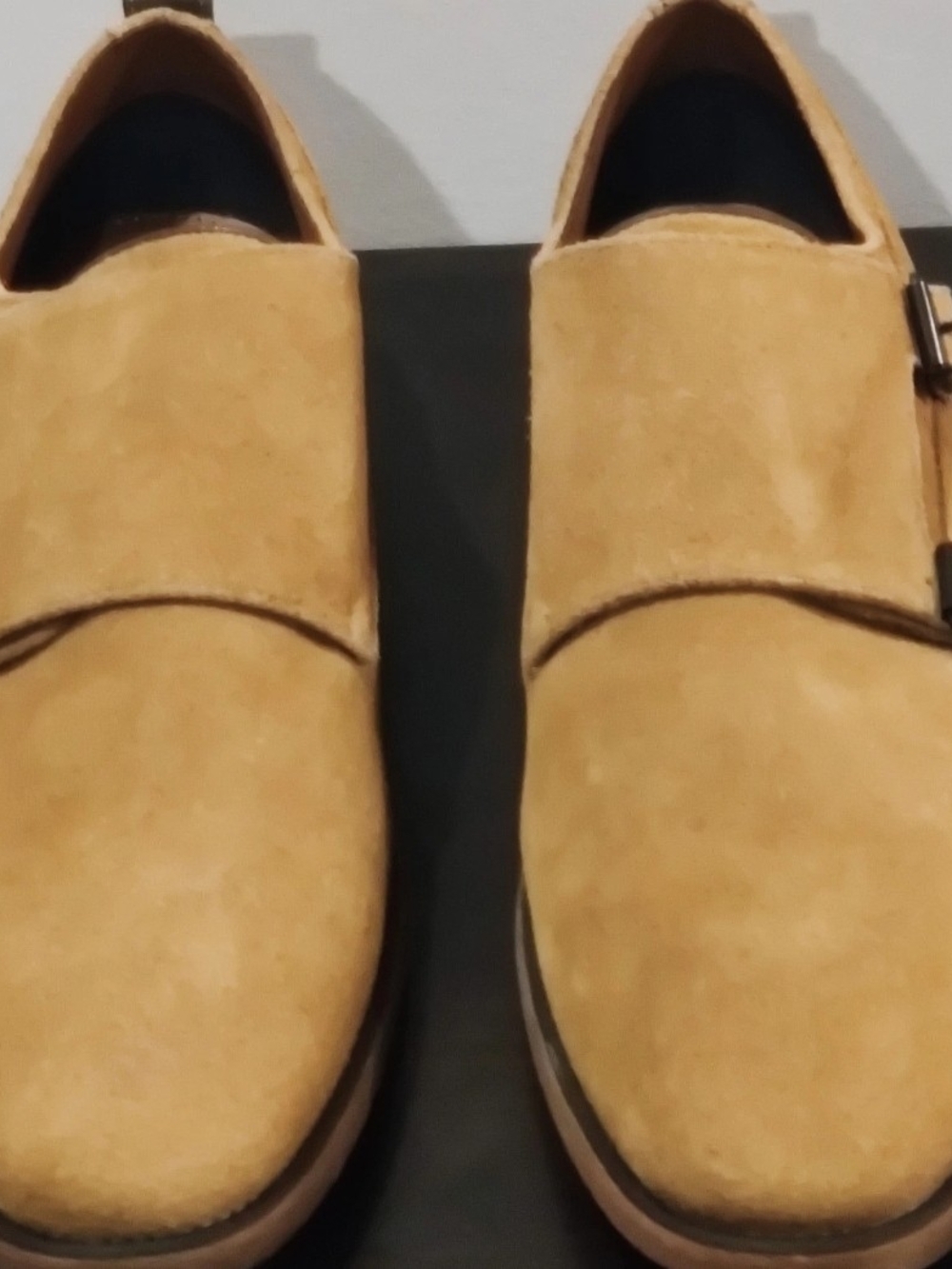 Call It Spring Mens 10.5 Beige Suede Double Monk Strap Dress Shoes